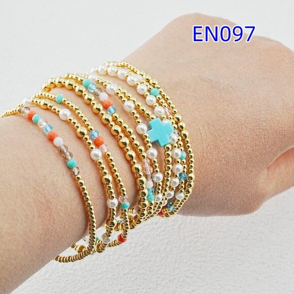 Enewton Colorful Crystal & Gold Bead Bracelet Set - Picture 4 of 7